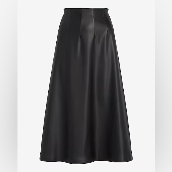 Express Super High Waisted Faux Leather A-line Midi Skirt - Picture 5 of 5